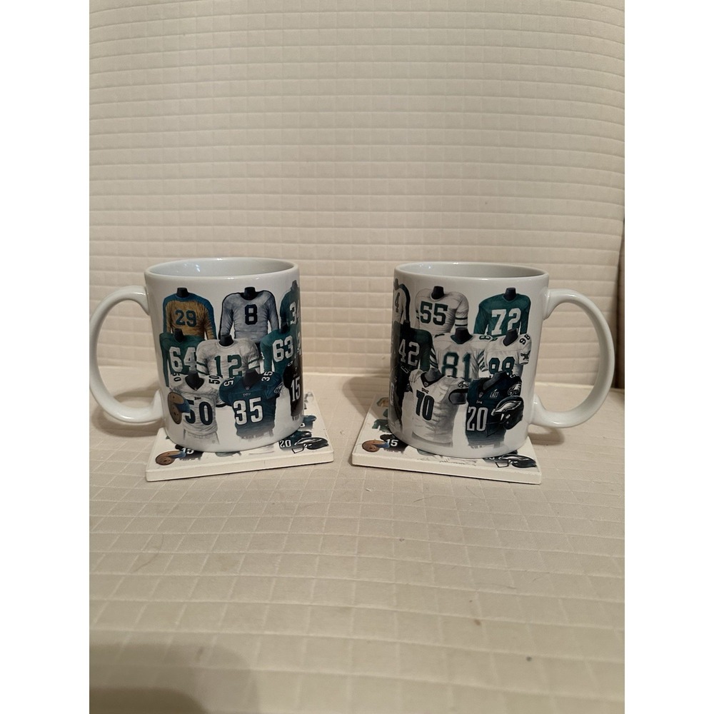 Philadelphia Eagles Coffee Mugs With Coasters Boelter Brand NFL License NWOB 2pc